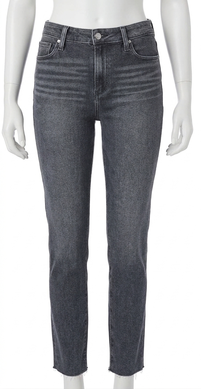 NEW PAIGE cindy straight leg jeans in ash black